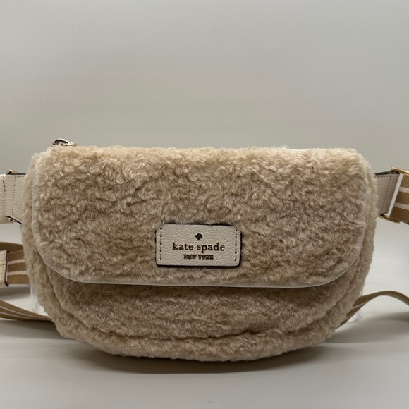 Kate Spade Rosie Tan Faux Shearling Belt Bag - Picture 1 of 11